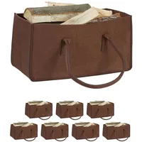 Relaxdays Kaminholztasche Filz 25 x 50 cm Braun