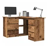 vidaXL Eckschreibtisch Altholz-Optik 145x100x76 cm Holzwerkstoff