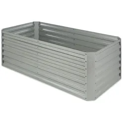 Blumfeldt High Grow Straight Hochbeet 180x60x90cm 970l Stahl verzinkt Silber Silber-Metallic