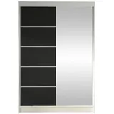 Mirjan24 Schiebetürenschrank Lino III 120 x 200 x 58 cm Schwarz/Weiß