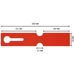CombiCraft Schlaufenetiketten 260 x 50 mm in Rot - Verpackung mit 500 Stück