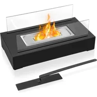 LARS360 Tischkamin Tischfeuer mit Dekosteine Bioethanol Kamin Glaskamin Dekokamin Balkon für Balkon Deko Garten Deko,Type C
