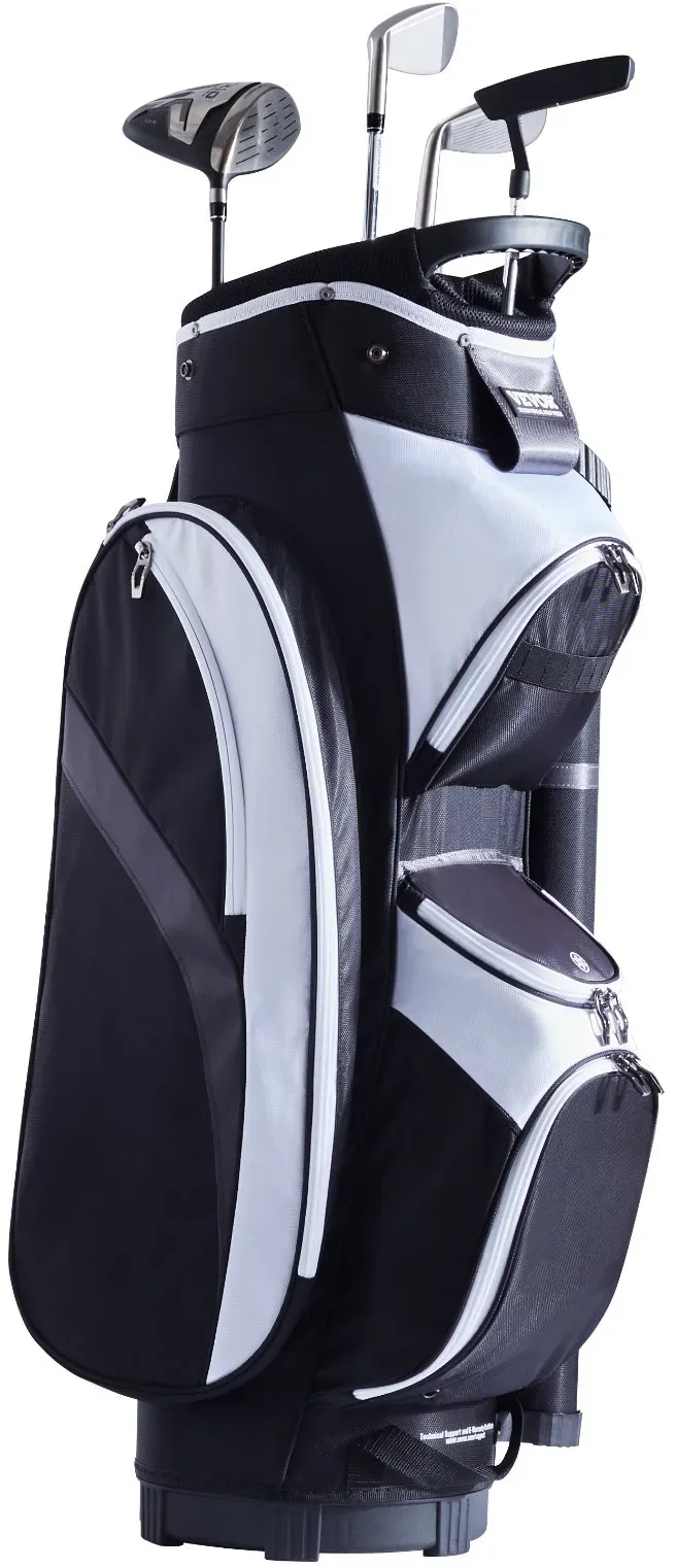 VEVOR Golf-Cart-Tasche mit 14-Wege-Organizer-Unterteilung oben, 36-Zoll-Cart-Tasche aus Premium-Nylon mit mehreren Taschen, langlebige Golftaschen mit Griffen, Staubschutzhülle und abnehmbaren Riemen für Männer und Frauen, schwarzes Farbblockdesign