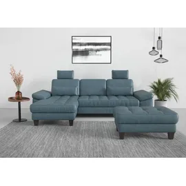 sit&more Ecksofa »Westham L-Form« Recamiere, mit oder ohne Bettfunktion, Bettkasten, Füße wengefarben