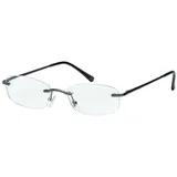 Filtral Randlose Lesebrille/Rahmenlose Unisex Lesehilfe mit Federbügeln für Damen & Herren in anthrazit matt / +2,00 dpt. F4537296