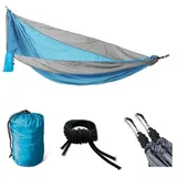 Svita Hängematte Outdoor Camping Ultraleicht Befestigung 1-2 Personen Blau Grau
