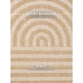 Ted Baker Woodfield Wendeteppich", beige Jute weiß), B:160cm H:8mm L:230cm, Polypropylen, Teppiche, Teppich, Designteppich, Wetterfest, Pflegeleicht, Modern, Wohnzimmer, Terrasse