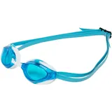 arena Python Racing Schwimmbrille für Damen und Herren, UV-Schutz, Anti-Beschlag, Doppelriemen, nicht spiegelnde Gläser, blau/weiß Himmel