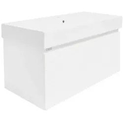 Naturel Savona Badezimmerschrank mit Waschbecken 58x43x44,8 cm glanz weiß glanz SAVONA100BISAT