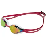 Arena Schwimmbrille arena Python Mirror copper-white-red_wine, (1-St), Anti-Fog Beschichtung und UV-Schutz rot