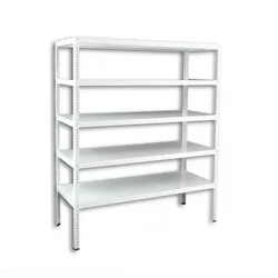 Geschraubtes Abstellraum Regal Biedrax 60 x 150 x 150 cm, weiss - 5 Fachböden
