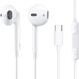 USB C Kopfhörer für iPhone 15 Pro Max 15 Plus Pad Pro In-Ear Kopfhörer mit Kabel Type C, Mikrofon, Lautstärkeregler für Samsung S23 S22 S21 S20 A53 A54 A34 Google Pixel 8 7 6A 5 4 OnePlus 10 9