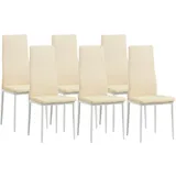 Albatros Esszimmerstühle MILANO 6er Set, Beige - Polsterstuhl mit Kunstleder-Bezug, Modernes Stilvolles Design am Esstisch - Küchenstuhl oder Stuhl