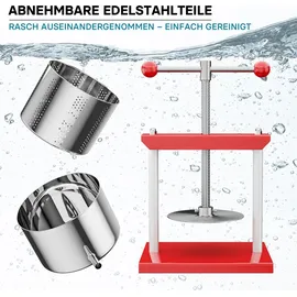 Wiltec Obstpresse 3 l rot