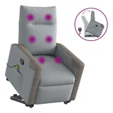 vidaXL Massagesessel mit Aufstehhilfe Hellgrau Stoff