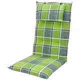 doppler® Hochlehnerauflage 5911 Gartenstuhl Auflagen Kissen Polster für Hochlehner grün karo, (1 St., 1 Auflage), UV-beständig hür Hochlehner Stühle grün