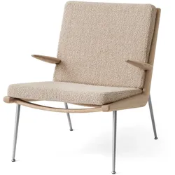 &Tradition - Boomerang HM2 Loungechair, Gestell Eiche geölt / Beine Edelstahl, beige (Karakorum 003)