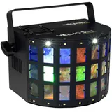 Algam Lighting - HELIOS-II - 2-in-1-LED-Projektor – Derby-Effekt, Stroboskop – DMX-Eingang/Ausgang: XLR 3 Punkte – 28 W – IP20 – 261 x 186 x 142 mm