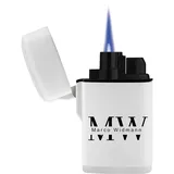 EKM Living Feuerzeug personalisiert mit Wunschname & Initialen - Wunschtext - Individuell - Sturmfeuerzeug mit UV-Druck - nachfüllbar - langlebig - Geschenk für Männer (Weiß)