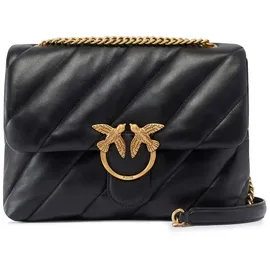 PINKO Umhängetasche Love Puff Big CL Sheep Nappa L Black - Antique Gold