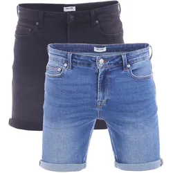Only & Sons Jeans Shorts Herren ONSPLY Regular Fit 2er Pack Regular Fit Blau / Schwarz Normaler Bund Reißverschluss XL