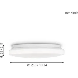 EGLO LED-Deckenleuchte Pogliola 11 W 5,5 cm Ø 26 cm Weiß