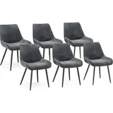 Vicco Vicco, Esszimmerstuhl Eleganza, Anthrazit, 6er Set