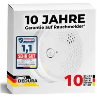 Dedura Rauchmelder 10er Set mit 10 Jahre Garantie BSI