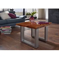 Massivmoebel24 Couchtisch Akazie 60x60x45 walnuss lackiert freeform 2 09