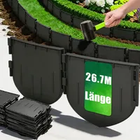 Flexible Rasenkante Kunststoff 26,7m, Beeteinfassung mit Stecksystem