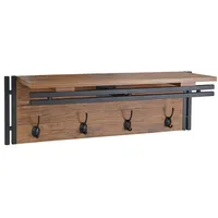 MCW Wandgarderobe MCW-A27, Garderobe, Regal, 4 Haken 24x75x24cm 3D-Struktur