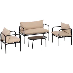 Outsunny Gartenmöbel-Set Stahl, Polyester
