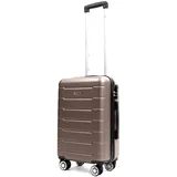 Easy Move ABS Hartschalenkoffer - Reisekoffer mit 360° Rädern, Zahlen-Schloss -, Hartschalenkoffer, Luggage, Trolley Koffer (Coffee, Medium 54cm)