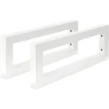 ML-Design 2er Set Wandkonsole für Waschtisch, Weiß, Stahl, Design Waschtischhalterung, Wandhalterung Unterbau für Waschtischplatte,