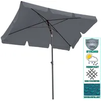 Quick Star Balkon Sonnenschirm 200x125cm Balkonschirm Rechteckig Knickbar Grau