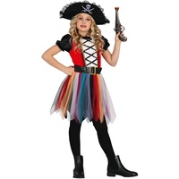 Fiestas GUiRCA Bunte Piratin Mädchen Kostüm – Piratenhut und Kleid mit Tüllrock für Mädchen von 7-9 Jahren