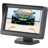 Lescars Rückfahrmonitor: Kfz-Monitor für Rückfahr- & Front-Kamera, 2x Video-Cinch, 10,9 cm/4,3"