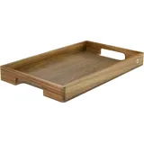 AdHoc Tablett Serviertablett SERVE 50 cm aus Akazienholz + Walnussholz