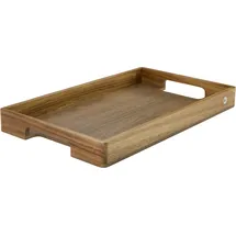 AdHoc Tablett Serviertablett SERVE 50 cm aus Akazienholz + Walnussholz