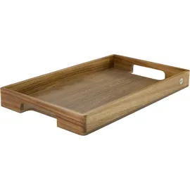 AdHoc Tablett Serviertablett SERVE 50 cm aus Akazienholz + Walnussholz