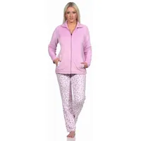 normann Hausanzug Homewear Coralfleece Animal Look - 76685 in pink | Gr.: 48/50