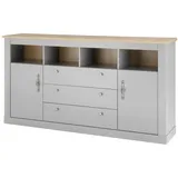 furn.design Sideboard 198 x 104 cm Grau / Eiche