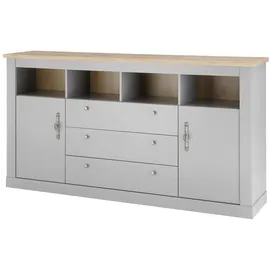 furn.design Sideboard 198 x 104 cm Grau / Eiche