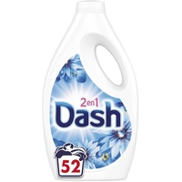Dash 2-in-1 Flüssigwaschmittel, 52 Waschgänge, 2,6 l, reinigt Ihre Kleidung tief für strahlende Ergebnisse.