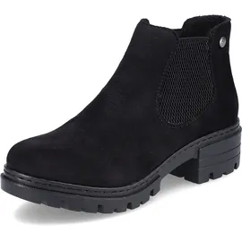 Rieker Chelsea Boots 76884, Frauen Stiefeletten,Kurzstiefel,uebergangsschuhe,Schlupfstiefel,flach,Woman,schwarz (00),41 EU / 7.5 UK