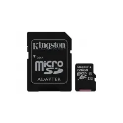 Kingston 128 GB microSDXC Canvas Select 80R CL10 UHS-I Card+ SD Adapter Extended Capacity MicroSDHC
