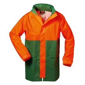 NORWAY F-NORWAY-Forst-Regenjacke, PU-Stretch, PAPPEL 190g/m2, grün/orange
