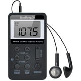 AM/FM Tragbares Radio,Covvy Digitales Pocket Mini Radio mit 500mAh 3.7V Wiederaufladbarer Akku und Kopfhörer (Black)