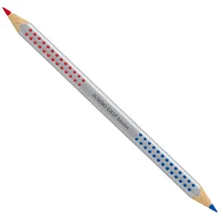 FABER-CASTELL 2-Minen-Farbstift, Jumbo Grip Bicolor, rot / blau, ergonomische Dreikantform
