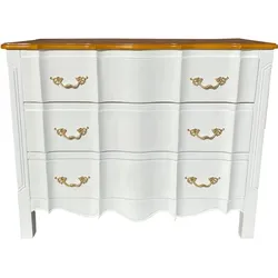 Casa Padrino Luxus Barock Kommode Weiß / Holzfarben mit goldenen Applikationen - Möbel Interior - Handarbeit